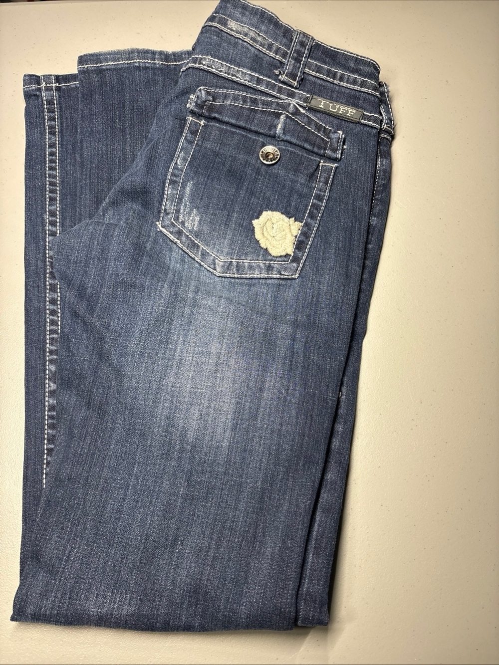Cowgirl Tuff Co Women's Embroidered Denim Jeans Roses Truth Size 29X34 BOHO VTG